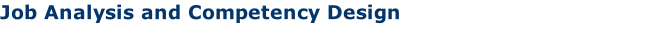 Job Analysis and Competency Design